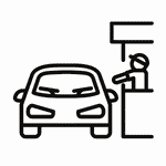 Illustration of a car on a hydraulic lift, commonly used in auto repair shops for maintenance and inspections.